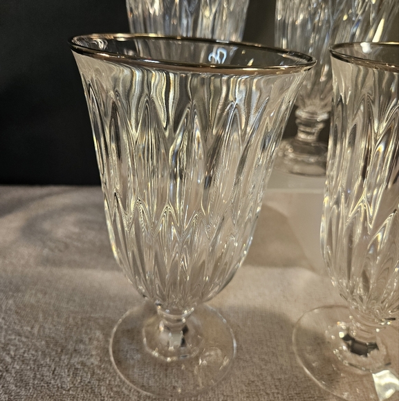 Fostoria Kimberly Lead Crystal Stem Platinum Trim Wine/Water/Tea Glass. - Picture 8 of 13